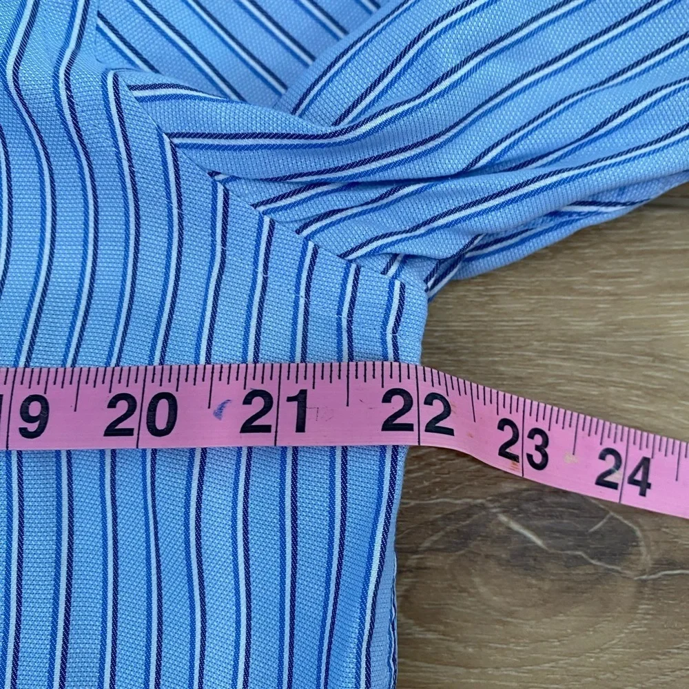 Boss Hugo Boss Sharp Fit Dress Shirt Light Blue Pinstripe Men’s Size 16.5